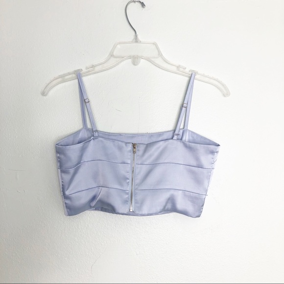 Revolve By The Way Bra Top Square Neck Satin Spaghetti Strap Y2K Crop Shirt XS - Picture 4 of 14